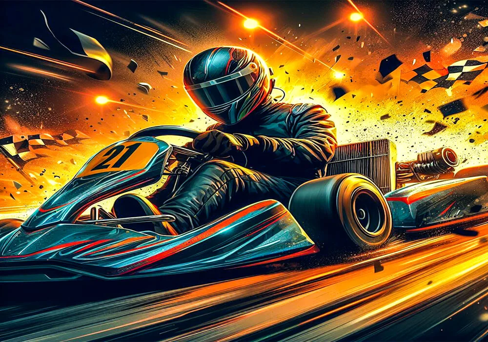 That captures the essence of go-kart racing, conveying the excitement and skill involved in the sport."