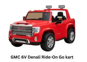 Image of the GMC 6V Denali Ride-On Go Kart, a sleek and stylish electric ride-on vehicle for children, featuring realistic design elements and an exciting mode of play.