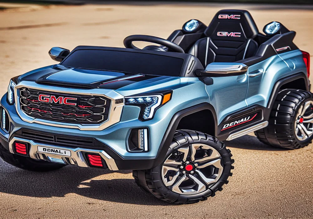Image of the GMC 6V Denali Ride-On Go Kart, a sleek and stylish electric ride-on vehicle for children, featuring realistic design elements and an exciting mode of play.
