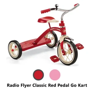 Image of the Radio Flyer Classic Red Pedal Go Kart, an iconic and timeless pedal-powered vehicle for children, promoting active play and outdoor fun.