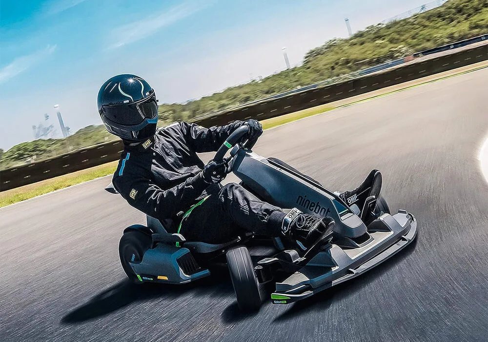 Segway Ninebot Gokart Pro: A sleek, electric go-kart with a comfortable seat, adjustable frame, and responsive steering. Designed for an exhilarating and enjoyable riding experience.