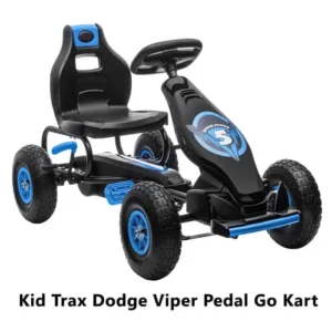 Kid Trax Dodge Viper Pedal Go Kart: A dynamic and fun pedal-powered go-kart designed for children, featuring the iconic styling of the Dodge Viper, promoting outdoor play and adventure.