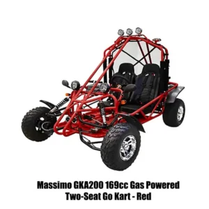 Massimo-GKA200-169cc-Gas-Powered-Two-Seat-Go-Kart-Red